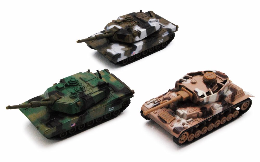 Paquete de tres colores tanque Pullback Power Army - coches militares de juguete diecast - Imagen 1 de 4