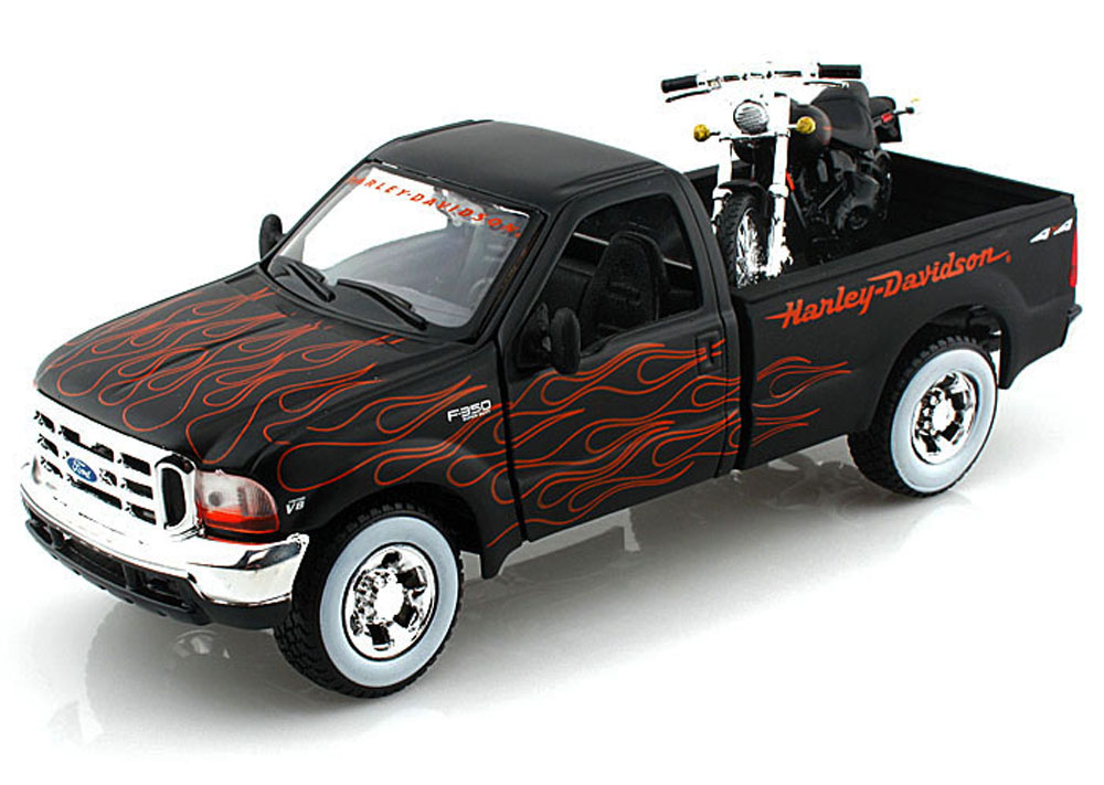 1999 Ford F350 Pickup/2002 Harley Davidson Night Train Maisto