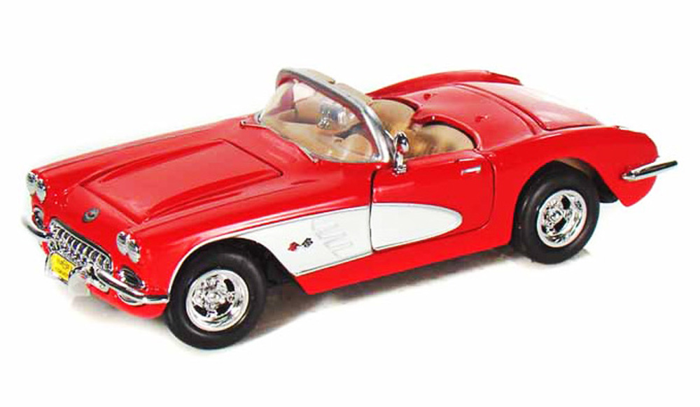 Chevy Corvette 1959 convertible rojo Motormax 73216 escala 1/24 coche diecast - Imagen 1 de 6