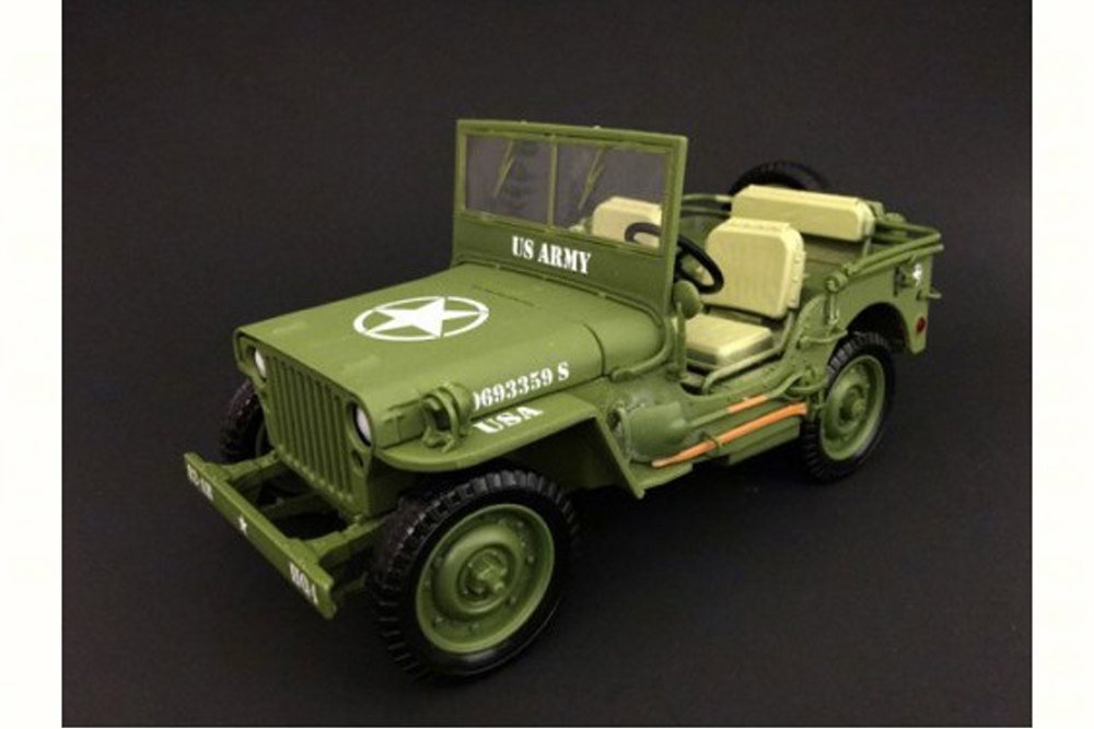 ARMY Jeep Vehicle US ARMY, Green, American Diorama 77404, 1/18 Scale Diecast Car - Picture 1 of 4