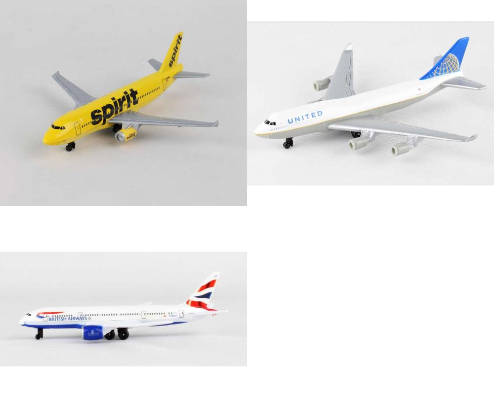 Paquete de avión diecast Spirit United British Airways tres aviones diecast de 5,5" - Imagen 1 de 4