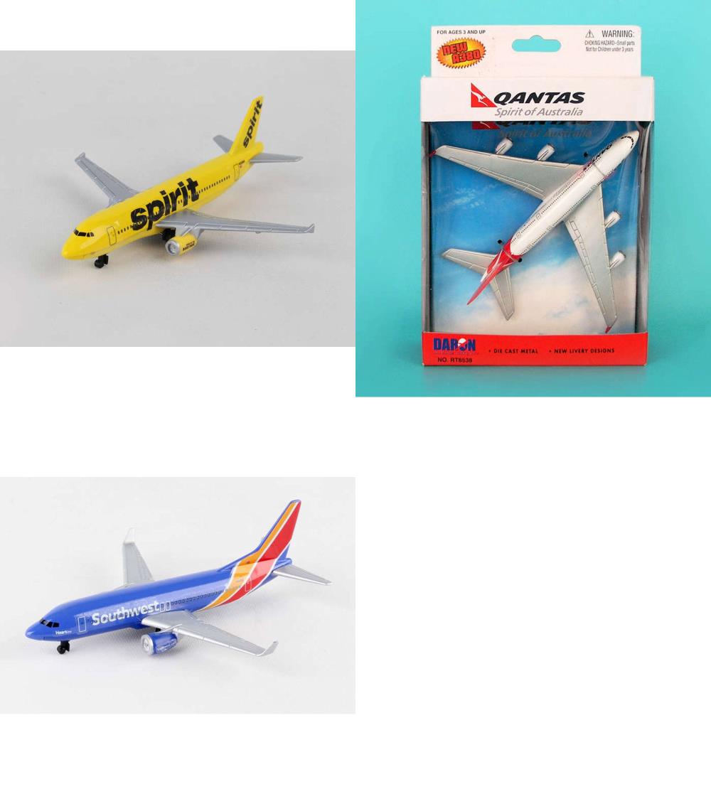 Paquete de avión diecast Spirit Qantas Southwest Airlines aviones diecast de 3x5,5" - Imagen 1 de 4