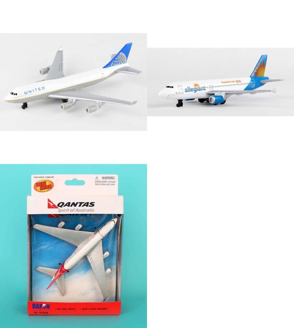 Paquete de avión diecast United Allegiant Qantas Airlines aviones diecast de 3x5,5" - Imagen 1 de 4