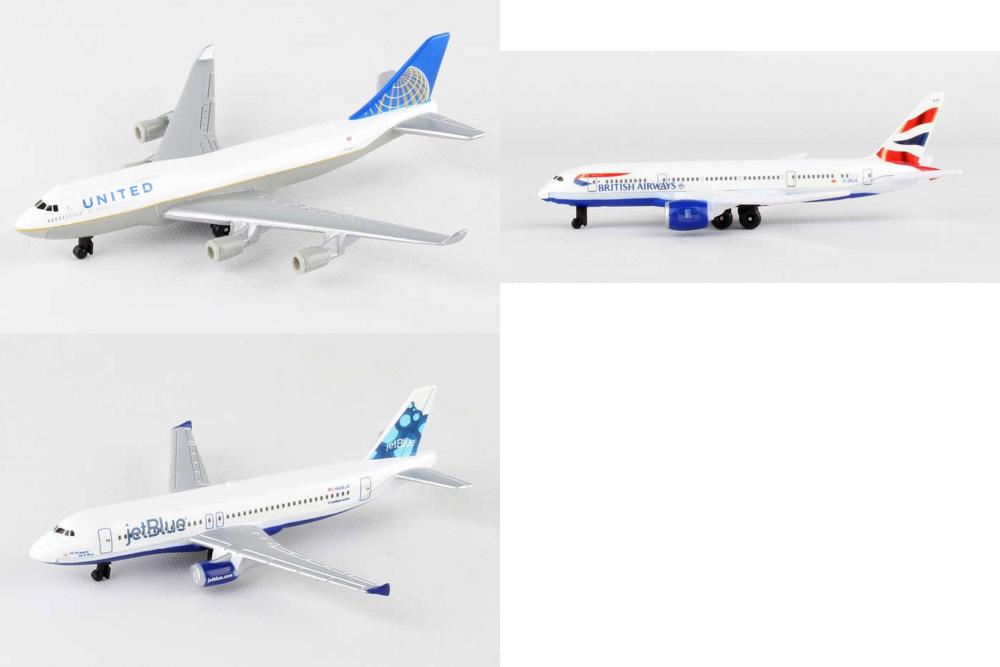 United British Airways JetBlue linie lotnicze odlewane ciśnieniowo pakiet samolotów 3x5,5" samoloty - Zdjęcie 1 z 4