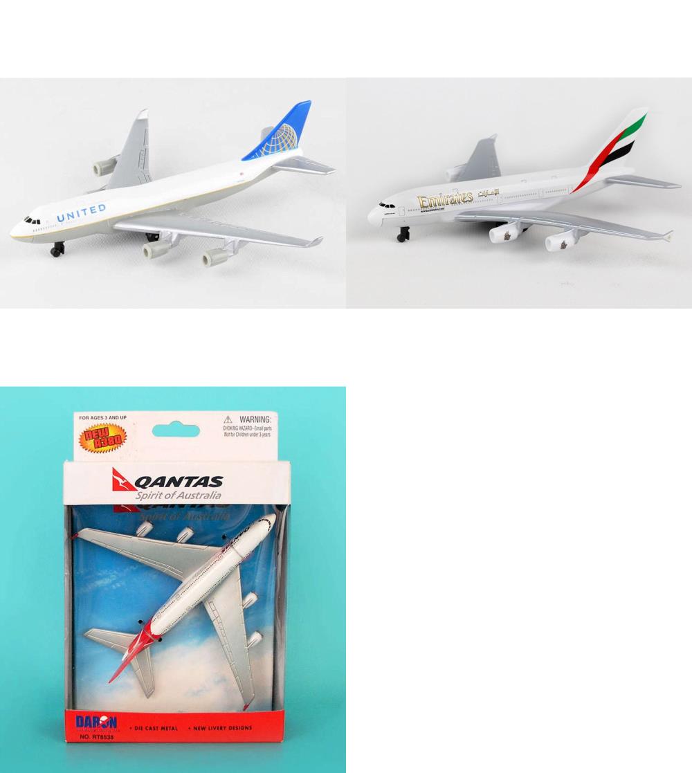 United Emirates Qantas Airlines Diecast Airplane Package 3x5.5" Diecast Planes - Picture 1 of 4