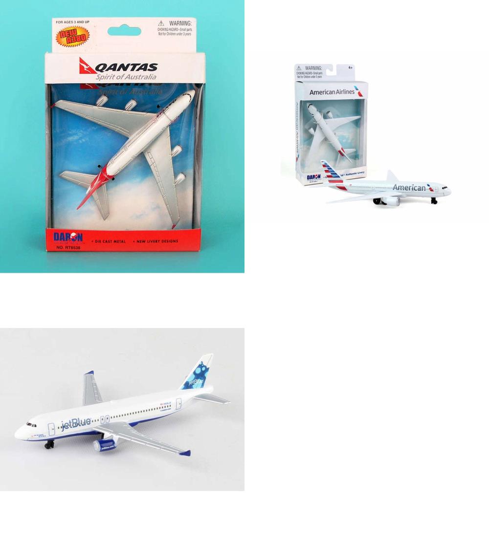 Qantas American Jetairlines Diecast Airplane Package Three 5.5" Diecast Planes - Picture 1 of 4