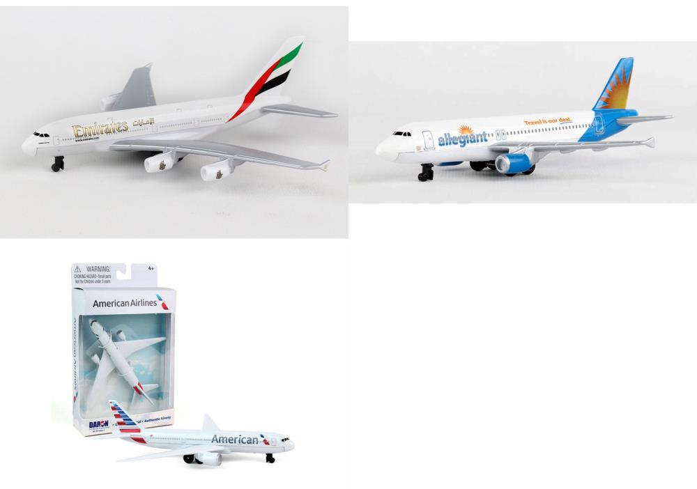 Paquete de avión diecast Emirates Allegiant American Airlines aviones de 3x5,5" - Imagen 1 de 4
