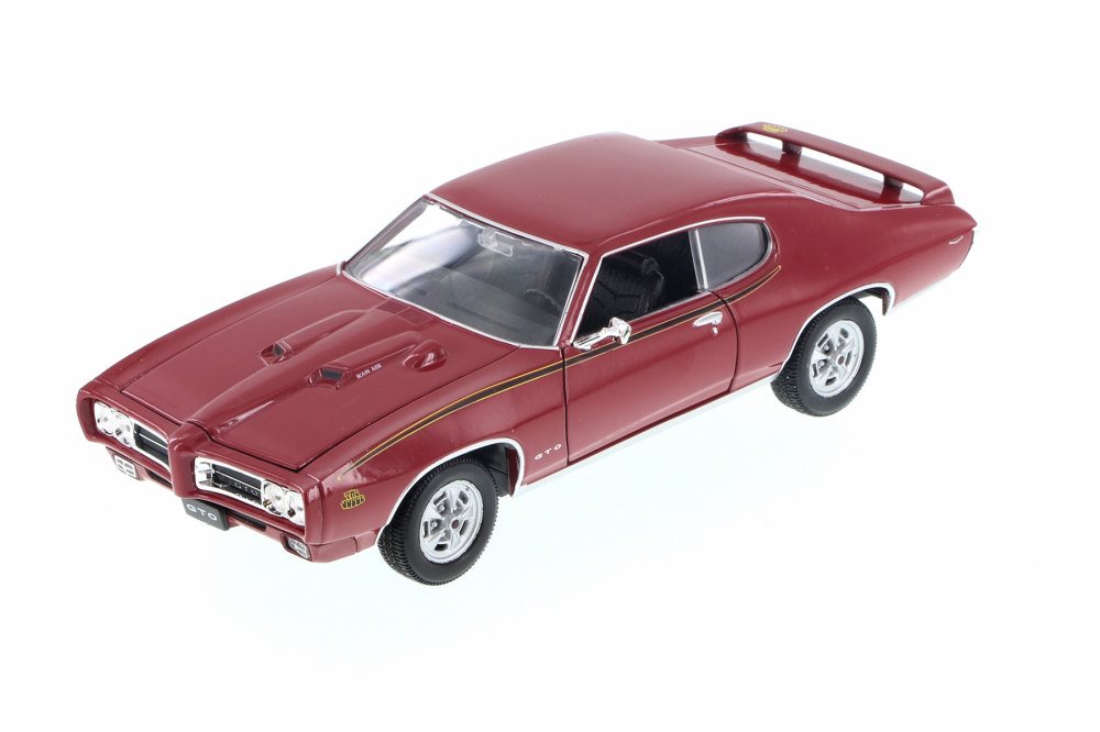1969 Pontiac GTO, rot - Welly 22501WR - Maßstab 1:24 Diecast Modell Spielzeugauto - Bild 1 von 7