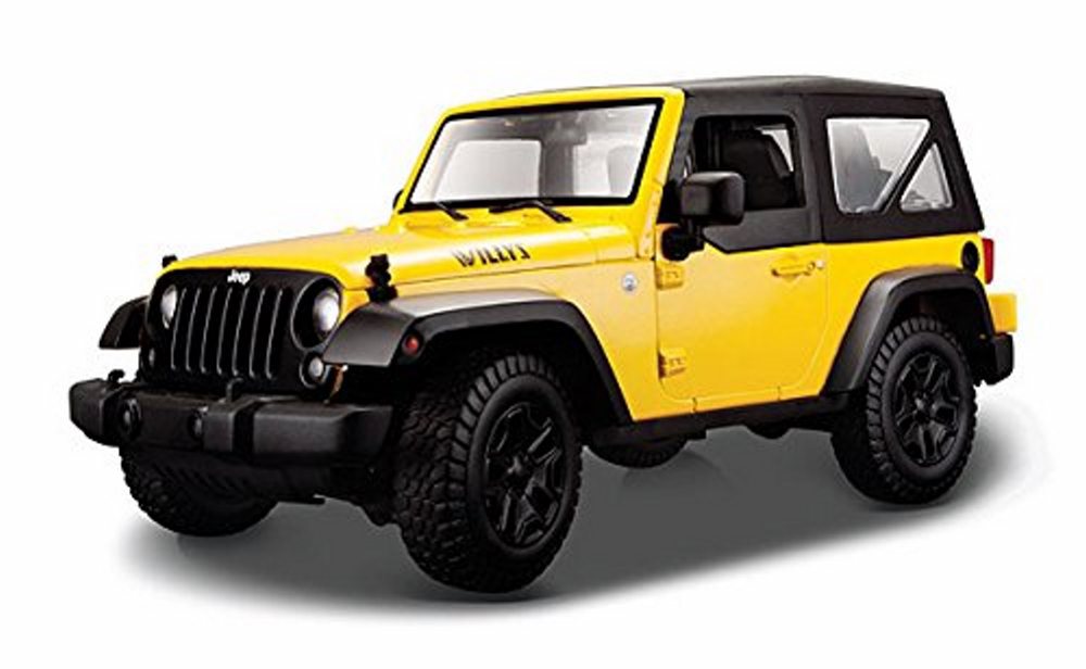 Jeep Wrangler 2014, amarillo - Maisto 31676YL - modelo de coche diecast escala 1/18 - Imagen 1 de 3