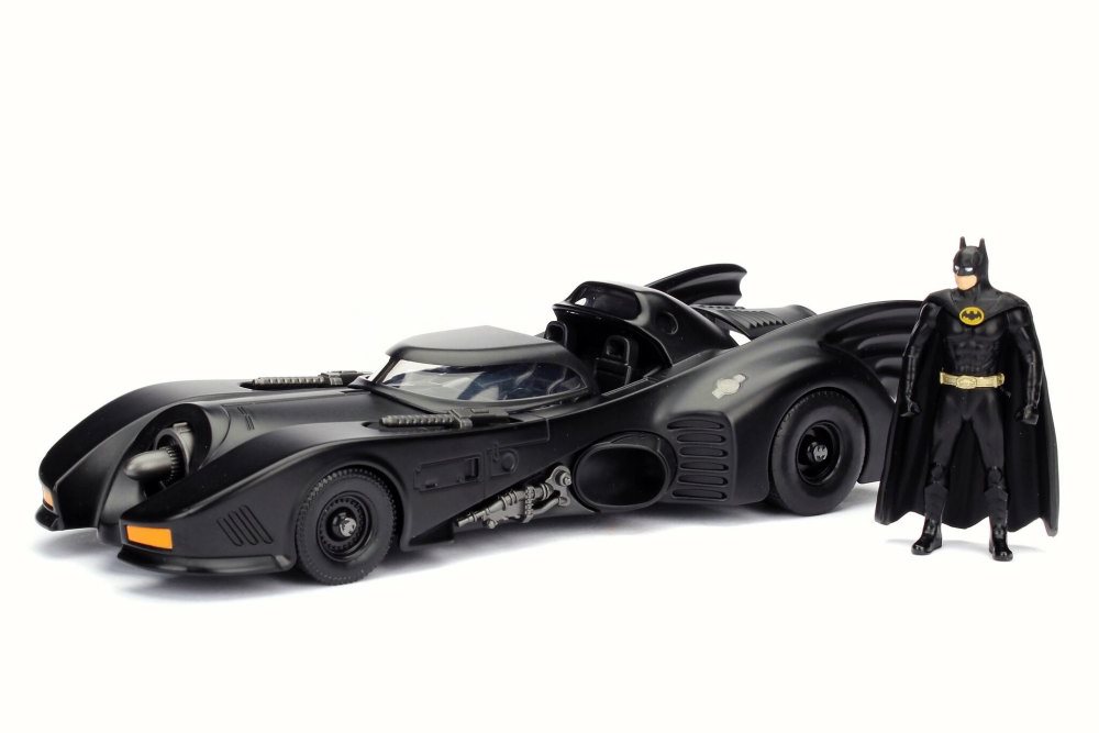 1989 Batmobile w/ Batman Figure, Black - Jada 98260 - 1/24 Scale